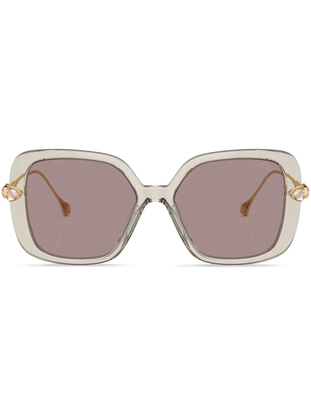 Солнцезащитные очки в массивной оправе с кристаллами Swarovski, коричневый
Солнцезащитные очки в массивной оправе с кристаллами Swarovski, коричневый