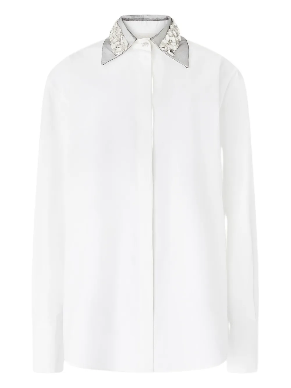 Рубашка с кристаллами на воротнике Genny, белый
Рубашка с кристаллами на воротнике Genny, белый