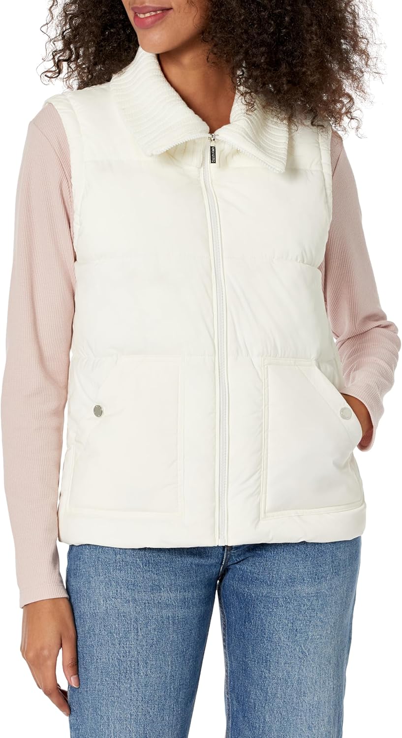 Calvin Klein Женская стеганая жилетка свободного кроя, Porcelin
Calvin Klein Женская стеганая жилетка свободного кроя, Porcelin