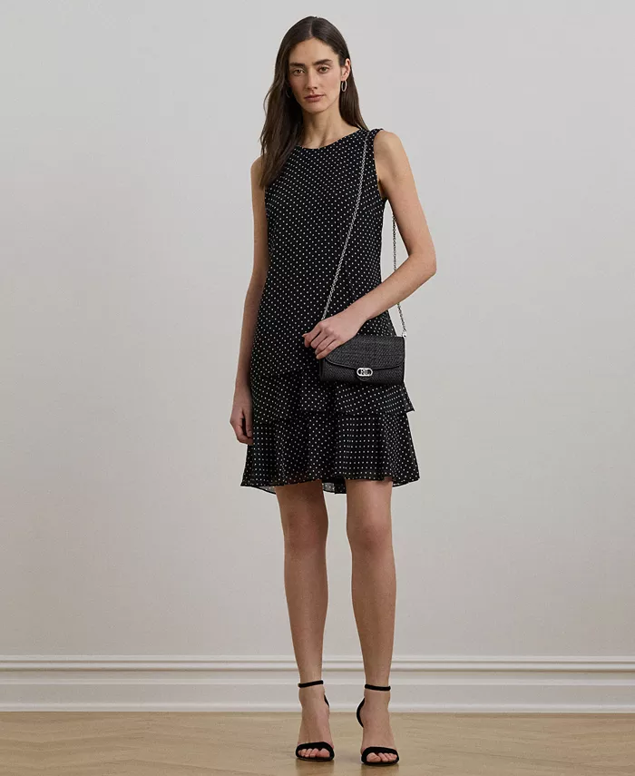 Женское платье-трапеция из креп-жоржета в горошек с эффектом креш Lauren Ralph Lauren, черный
Женское платье-трапеция из креп-жоржета в горошек с эффектом креш Lauren Ralph Lauren, черный