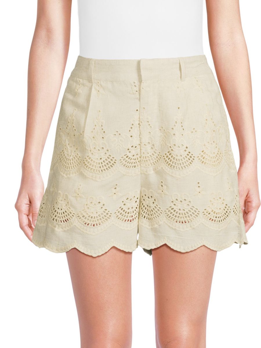 Шорты из смесовой льняной ткани с люверсами Walter Baker, бежевый
Шорты из смесовой льняной ткани с люверсами Walter Baker, бежевый