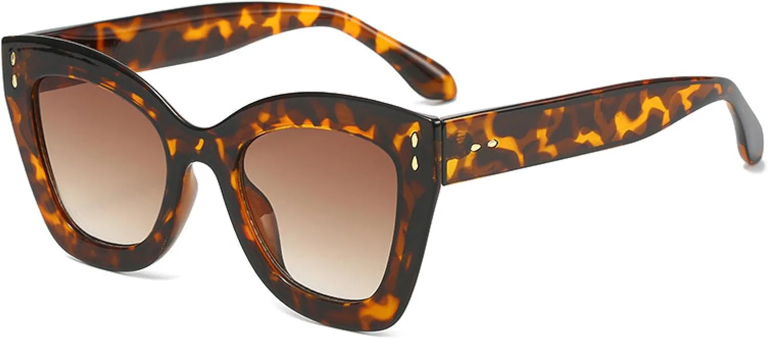 Женские модные солнцезащитные очки «кошачий глаз» с защитой от УФ-излучения UV400, ретро-очки с заклепками, мужские градиентные очки TVTBBVV, Leopard Tea
Женские модные солнцезащитные очки «кошачий глаз» с защитой от УФ-излучения UV400, ретро-очки с заклепками, мужские градиентные очки TVTBBVV, Leopard Tea