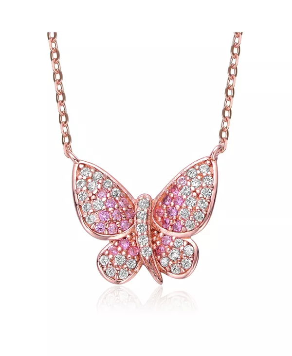 Детское/Подростковое ожерелье с подвеской в виде бабочки из стерлингового серебра 18 карат с покрытием из розового золота и красными кубическими циркониями, регулируемое Gigigirl, pink
Детское/Подростковое ожерелье с подвеской в виде бабочки из стерлингового серебра 18 карат с покрытием из розового золота и красными кубическими циркониями, регулируемое Gigigirl, pink