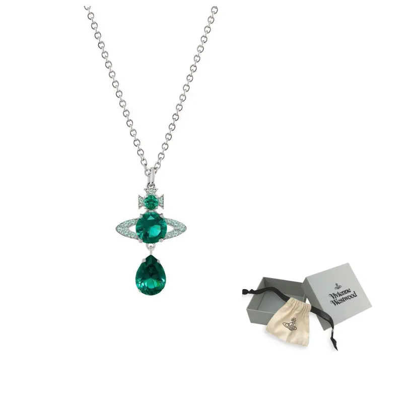 Vivienne Westwood Кулон Brass Saturn Diamond, ожерелье унисекс, зеленый/серебристый
Vivienne Westwood Кулон Brass Saturn Diamond, ожерелье унисекс, зеленый/серебристый