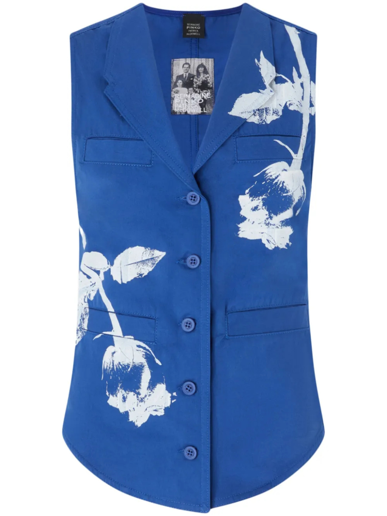 Жилет с цветочным принтом PINKO, синий 
Жилет с цветочным принтом PINKO, синий
