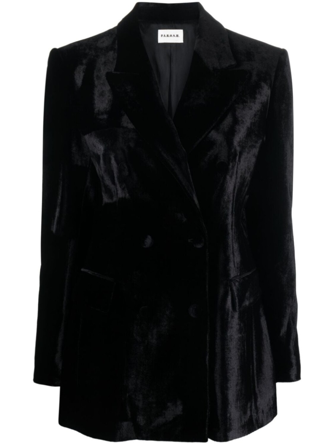 P.A.R.O.S.H. двубортный бархатный блейзер, черный
P.A.R.O.S.H. двубортный бархатный блейзер, черный