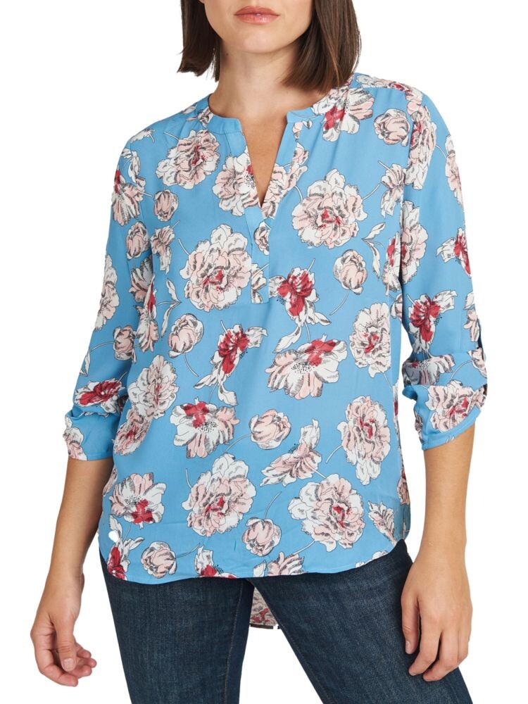 Топ Renee с цветочным принтом Daniel Rainn, синий 
Топ Renee с цветочным принтом Daniel Rainn, синий