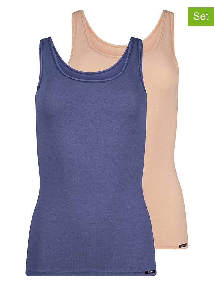 Майка Skiny, бежевый/синий
Майка Skiny, бежевый/синий