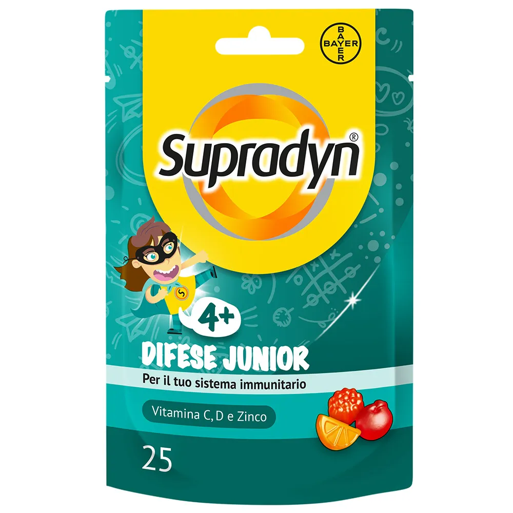 Supradyn Difese Junior Supplement 25 жевательных конфет для детей
Supradyn Difese Junior Supplement 25 жевательных конфет для детей