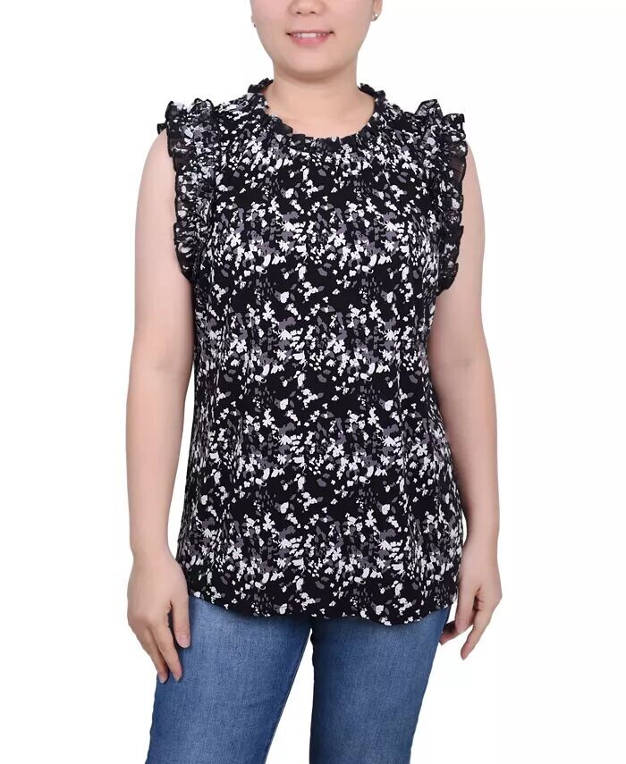 Миниатюрный креповый топ без рукавов с шифоновыми оборками NY Collection, мультиколор
Миниатюрный креповый топ без рукавов с шифоновыми оборками NY Collection, мультиколор