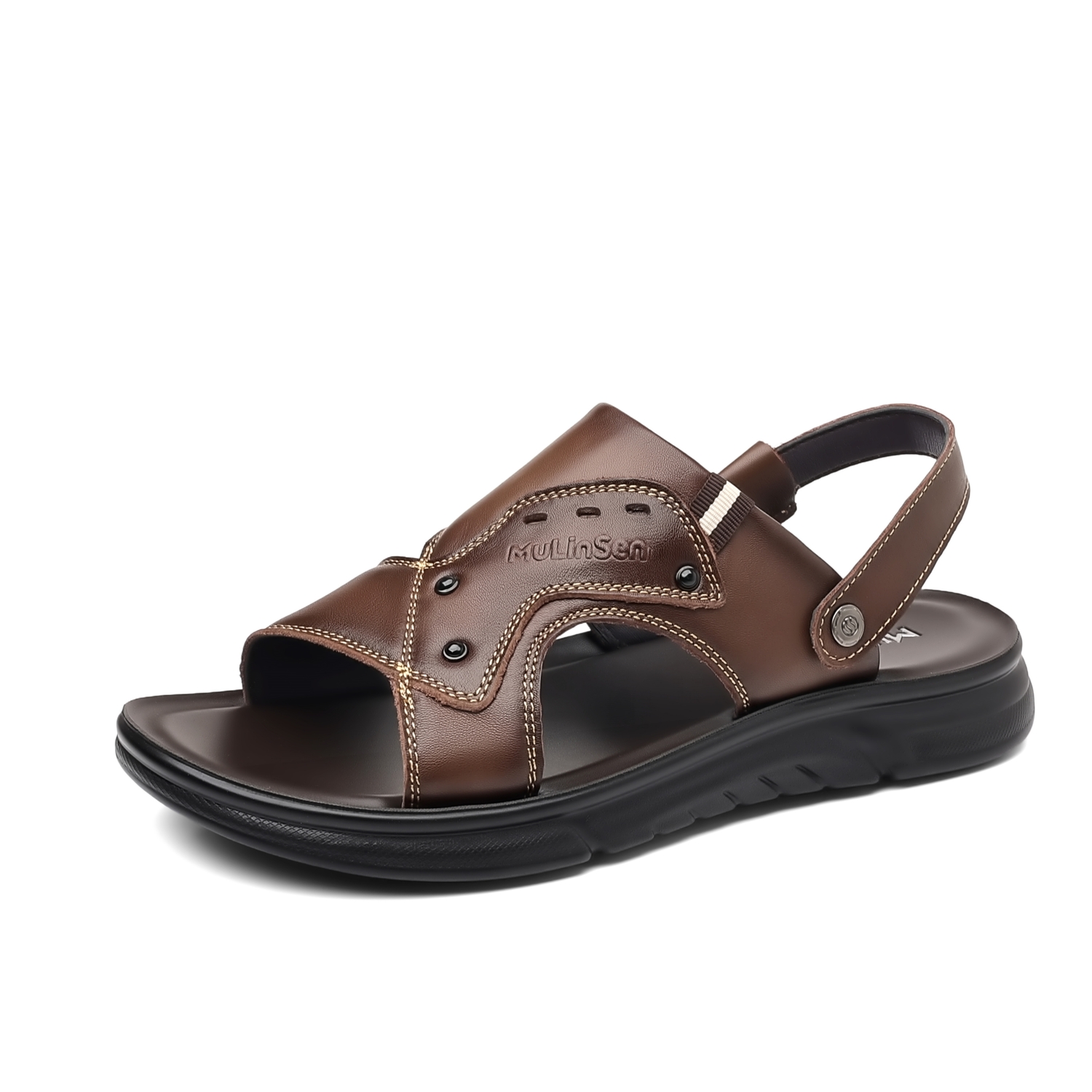 Mulinsen Пляжные сандалии мужские черно-коричневые коричневые, цвет Brown 
Mulinsen Пляжные сандалии мужские черно-коричневые коричневые, цвет Brown