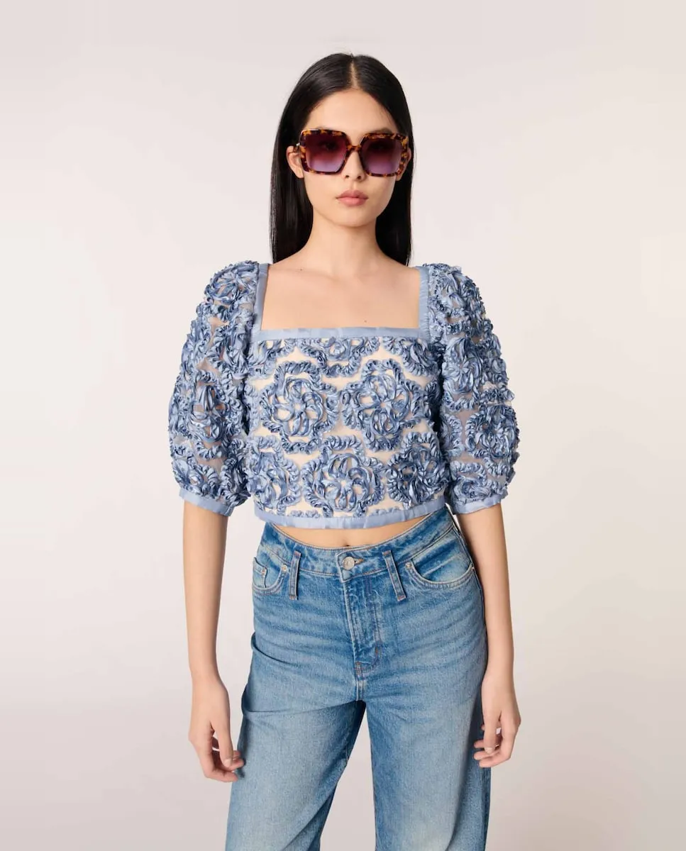 Женский топ из органзы с цветочным мотивом Maje, синий
Женский топ из органзы с цветочным мотивом Maje, синий