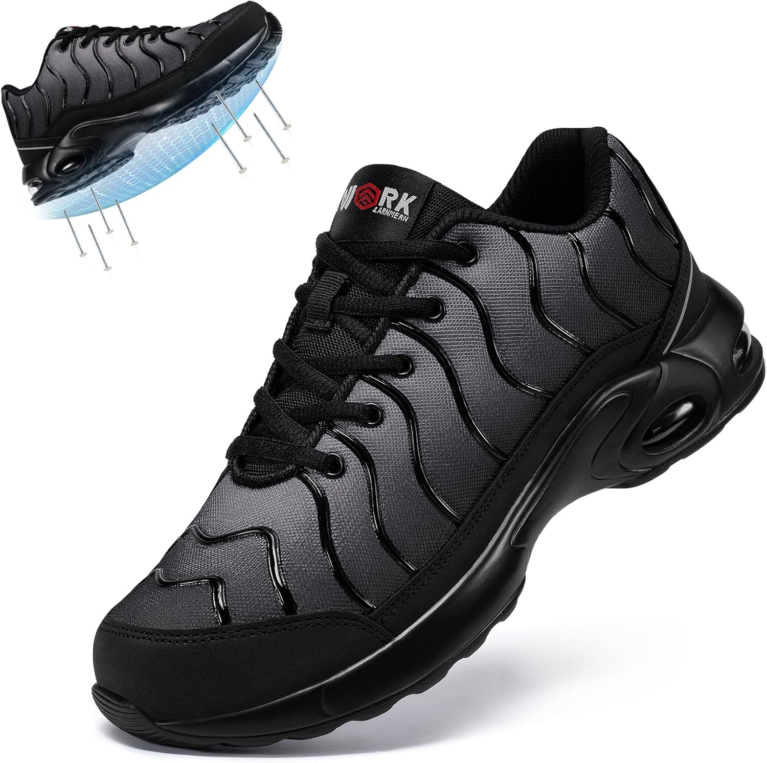 Стальные ботинки LARNMERN для мужчин, широкие для женщин, легкие, проколоустойчивые, защитные кроссовки, дышащие, противоскользящие, теннисные туфли, черный
Стальные ботинки LARNMERN для мужчин, широкие для женщин, легкие, проколоустойчивые, защитные кроссовки, дышащие, противоскользящие, теннисные туфли, черный