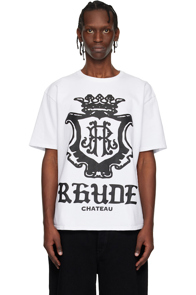 Rhude Белая футболка большого размера с гербом замка
Rhude Белая футболка большого размера с гербом замка