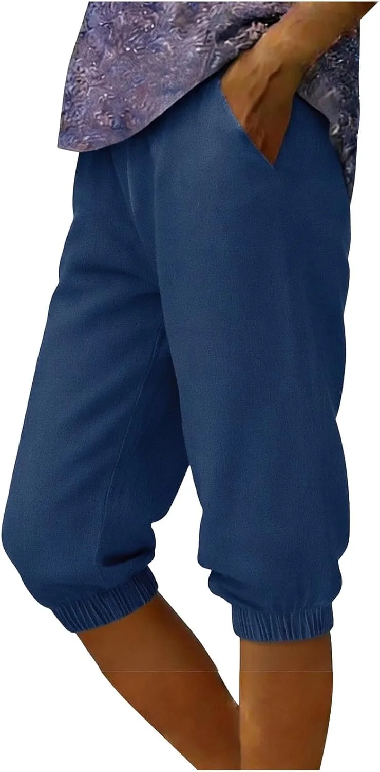 Женские капри с эластичным поясом, укороченные джинсы, легкие брюки-фонарики с карманами Hfnxid
Женские капри с эластичным поясом, укороченные джинсы, легкие брюки-фонарики с карманами Hfnxid