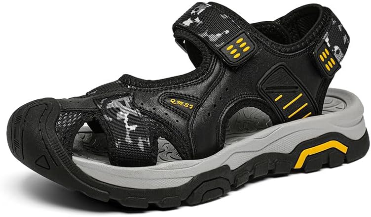 Мужские кожаные сандалии Asifn Летние пляжные туфли Легкие удобные для водных видов спорта и походов с закрытым носком, черный
Мужские кожаные сандалии Asifn Летние пляжные туфли Легкие удобные для водных видов спорта и походов с закрытым носком, черный