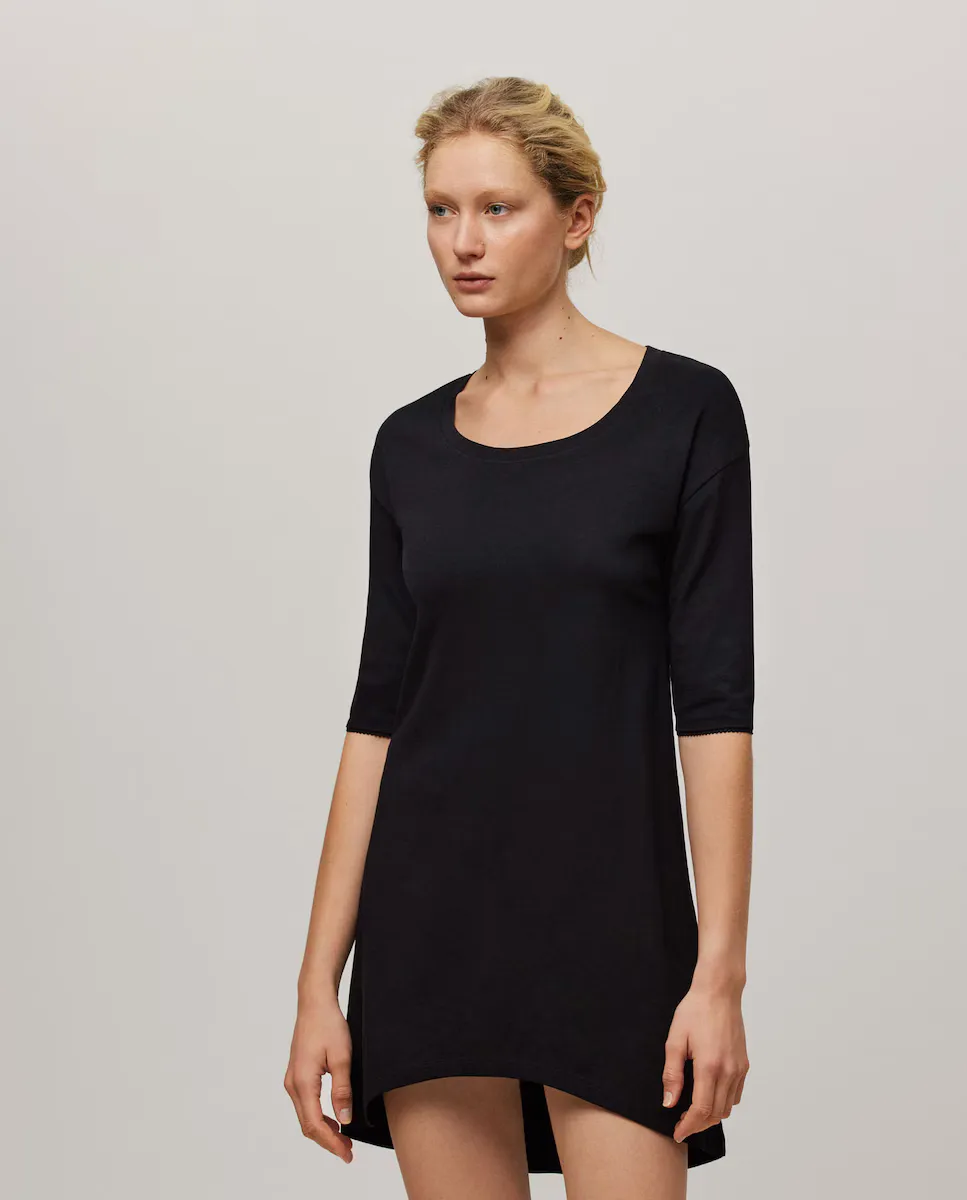 Короткая ночная рубашка из органического хлопка с французскими рукавами Ysabel Mora, черный
Короткая ночная рубашка из органического хлопка с французскими рукавами Ysabel Mora, черный