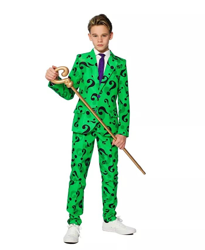 Костюм приталенного кроя The Riddler для маленьких и больших мальчиков Opposuits, зеленый
Костюм приталенного кроя The Riddler для маленьких и больших мальчиков Opposuits, зеленый