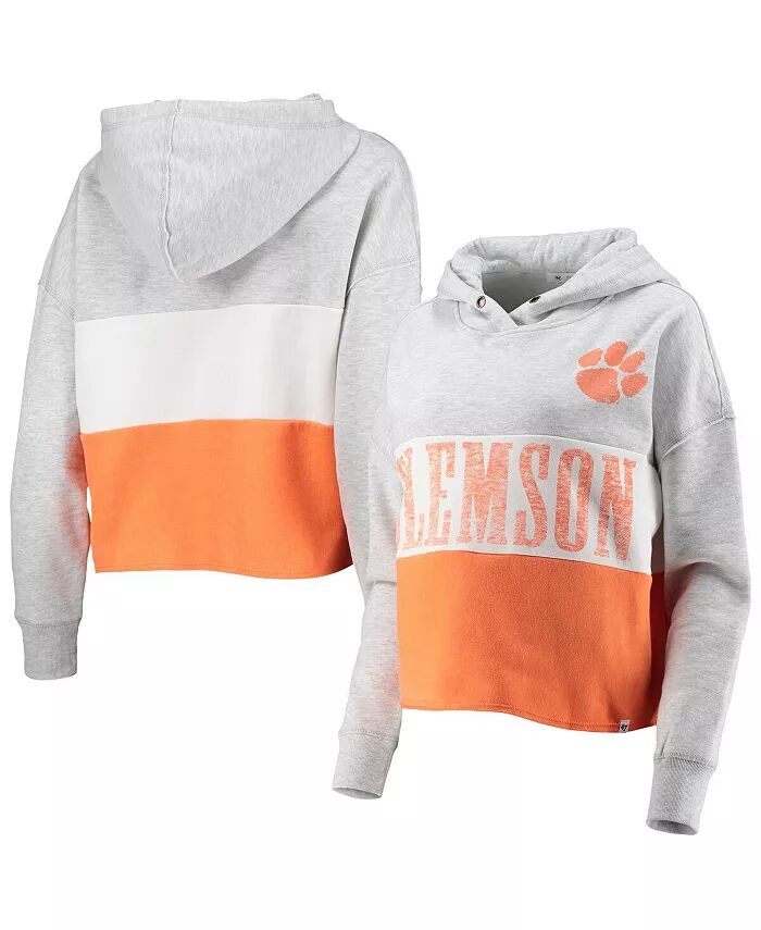 Женский укороченный свитшот с капюшоном Clemson Tigers Lizzy '47, серый, оранжевый, с цветными блоками '47 Brand
Женский укороченный свитшот с капюшоном Clemson Tigers Lizzy '47, серый, оранжевый, с цветными блоками '47 Brand