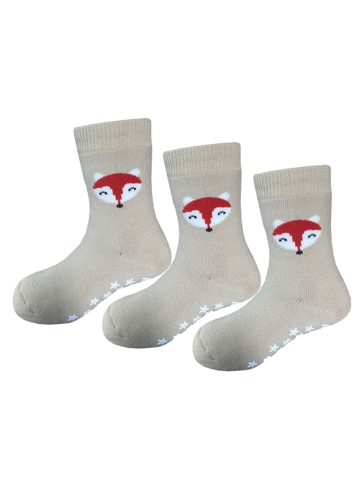 Yalion Набор из 3 штук: противоскользящие носки с изображением плюшевой лисы бежевого цвета
Yalion Набор из 3 штук: противоскользящие носки с изображением плюшевой лисы бежевого цвета