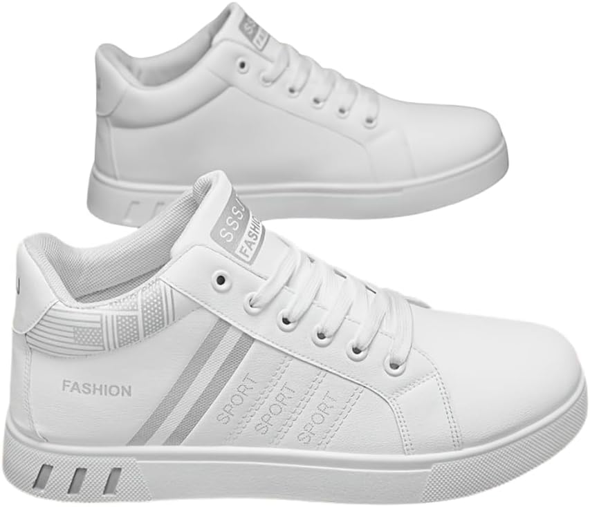 Мужские высокие кеды для скейтбординга однотонного цвета, прочные нескользящие шнурованные туфли для активного отдыха на свежем воздухе Hhhchpm, белый/серый
Мужские высокие кеды для скейтбординга однотонного цвета, прочные нескользящие шнурованные туфли для активного отдыха на свежем воздухе Hhhchpm, белый/серый