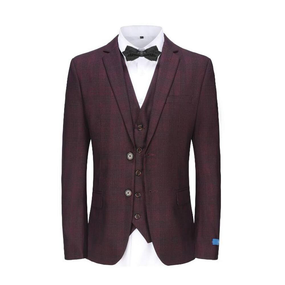 Мужской костюм из 3 предметов Performance Stretch Slim Fit в клетку Braveman, цвет Burgundy
Мужской костюм из 3 предметов Performance Stretch Slim Fit в клетку Braveman, цвет Burgundy