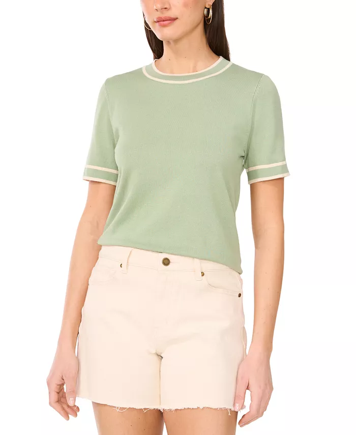 Женский короткий свитер с полосатыми манжетами Vince Camuto, зеленый
Женский короткий свитер с полосатыми манжетами Vince Camuto, зеленый