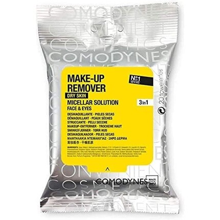 Очищение тканей лица Средство для снятия макияжа для чувствительной и сухой кожи лица и глаз 20 шт., Comodynes
Очищение тканей лица Средство для снятия макияжа для чувствительной и сухой кожи лица и глаз 20 шт., Comodynes
