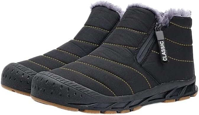 Мужские зимние ботинки на снегоступах, водонепроницаемые, с меховой подкладкой, теплые ботильоны с застежкой-молнией, на легком носке, для улицы, удобные для ходьбы Hhhchpm, черный
Мужские зимние ботинки на снегоступах, водонепроницаемые, с меховой подкладкой, теплые ботильоны с застежкой-молнией, на легком носке, для улицы, удобные для ходьбы Hhhchpm, черный