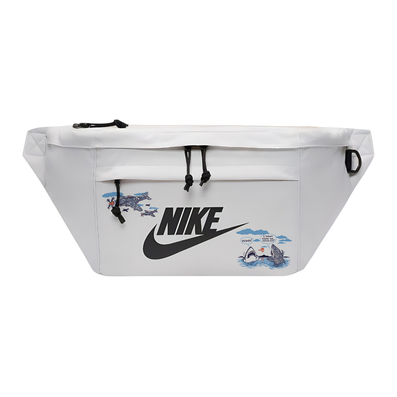 Nike Одноплечевая набедренная сумка через плечо унисекс белая, Plane Shark 
Nike Одноплечевая набедренная сумка через плечо унисекс белая, Plane Shark