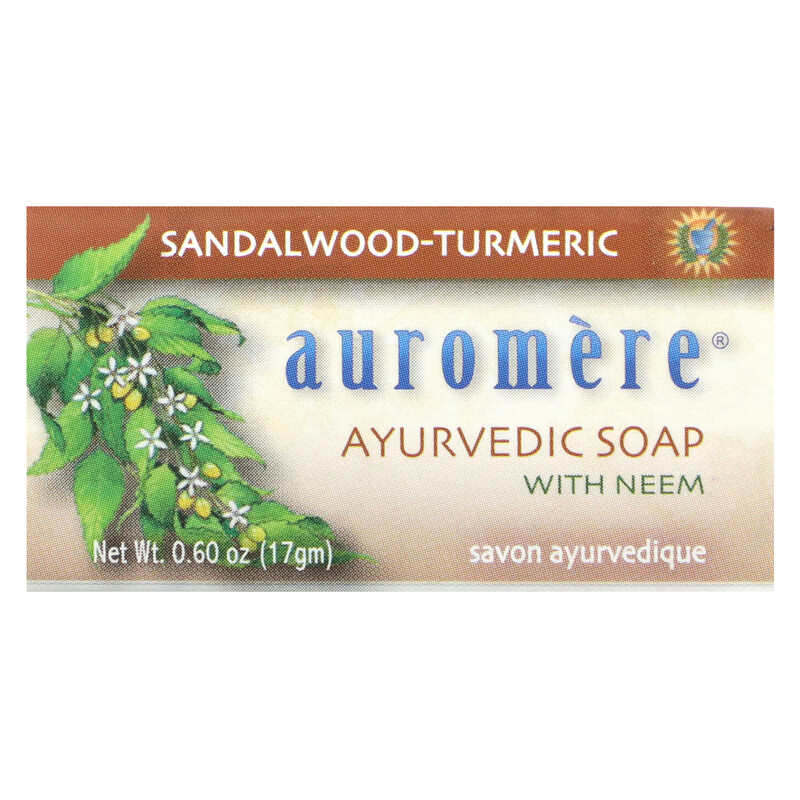 Auromere, Аюрведическое мыло с нимом, сандаловым деревом и куркумой, 17 г (0,60 унции)
Auromere, Аюрведическое мыло с нимом, сандаловым деревом и куркумой, 17 г (0,60 унции)