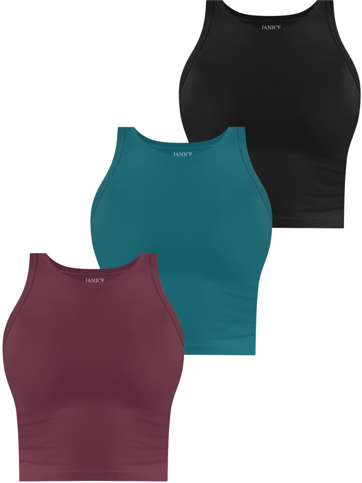Футболка Janice 3 x Damen crop Top hochgeschlossen Niah, цвет burgund/petrol/schwarz
Футболка Janice 3 x Damen crop Top hochgeschlossen Niah, цвет burgund/petrol/schwarz