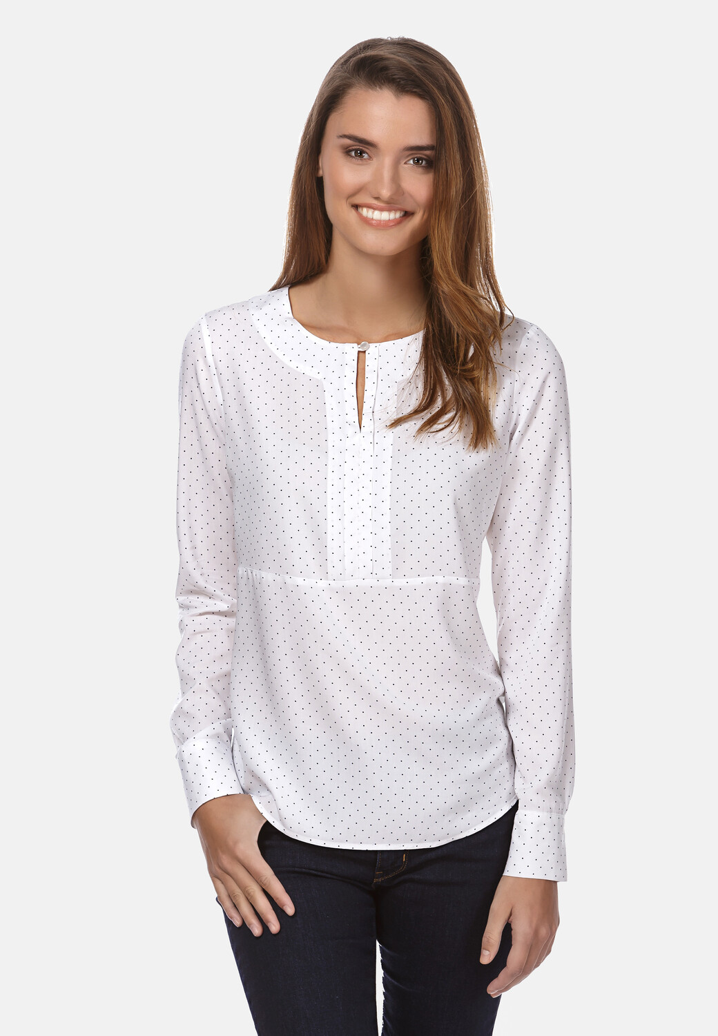 Блуза Vincenzo Boretti gerade geschnitten, белый 
Блуза Vincenzo Boretti gerade geschnitten, белый