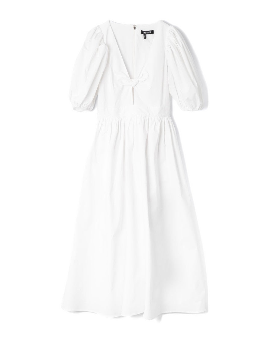 Платье миди с V-образным вырезом и пышными рукавами Rotate, белый
Платье миди с V-образным вырезом и пышными рукавами Rotate, белый