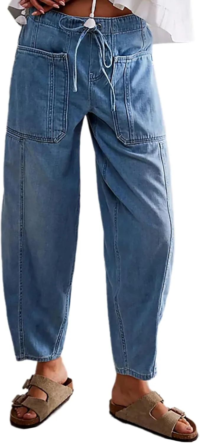 Женские мешковатые джинсы barrel с завязками и низкой посадкой Xadsfeel
Женские мешковатые джинсы barrel с завязками и низкой посадкой Xadsfeel