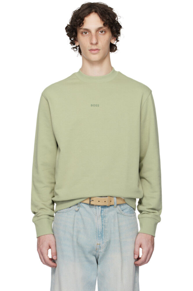 Свитшот свободного кроя цвета хаки с контрастным логотипом BOSS
Свитшот свободного кроя цвета хаки с контрастным логотипом BOSS