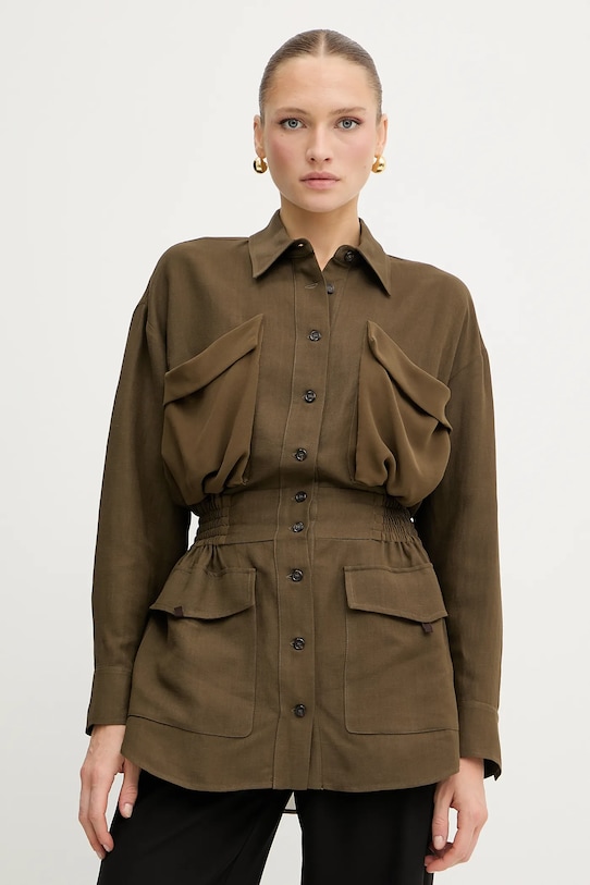 Рубашка с добавлением льна Pinko, зеленый
Рубашка с добавлением льна Pinko, зеленый