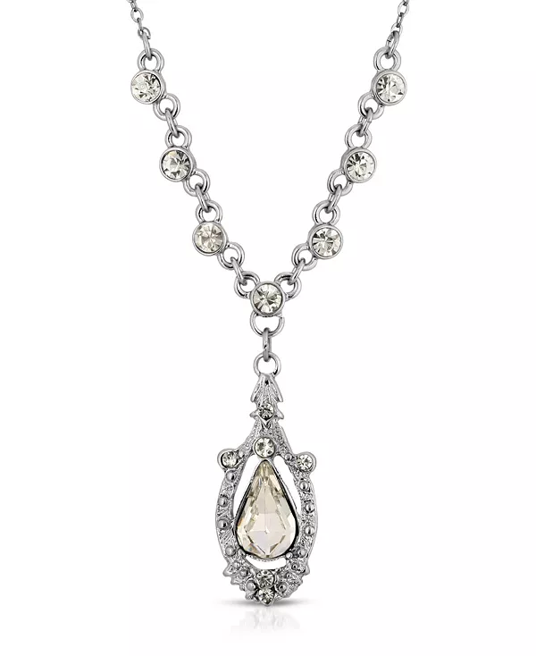 Ожерелье-Капля с подвеской из серебристых кристаллов 2028, clear
Ожерелье-Капля с подвеской из серебристых кристаллов 2028, clear