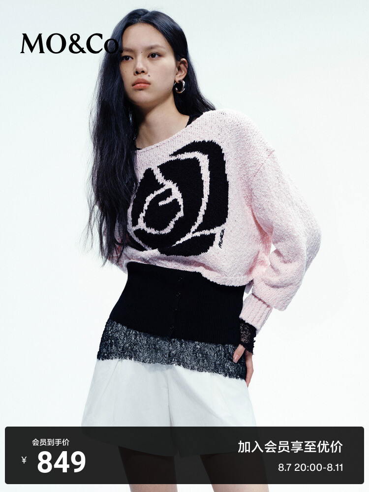 Жаккардовый свитер Moco с зернистой текстурой, розовый
Жаккардовый свитер Moco с зернистой текстурой, розовый