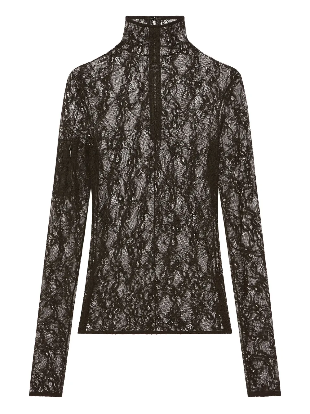 Топ с высоким воротником и кружевом Courrèges, черный
Топ с высоким воротником и кружевом Courrèges, черный