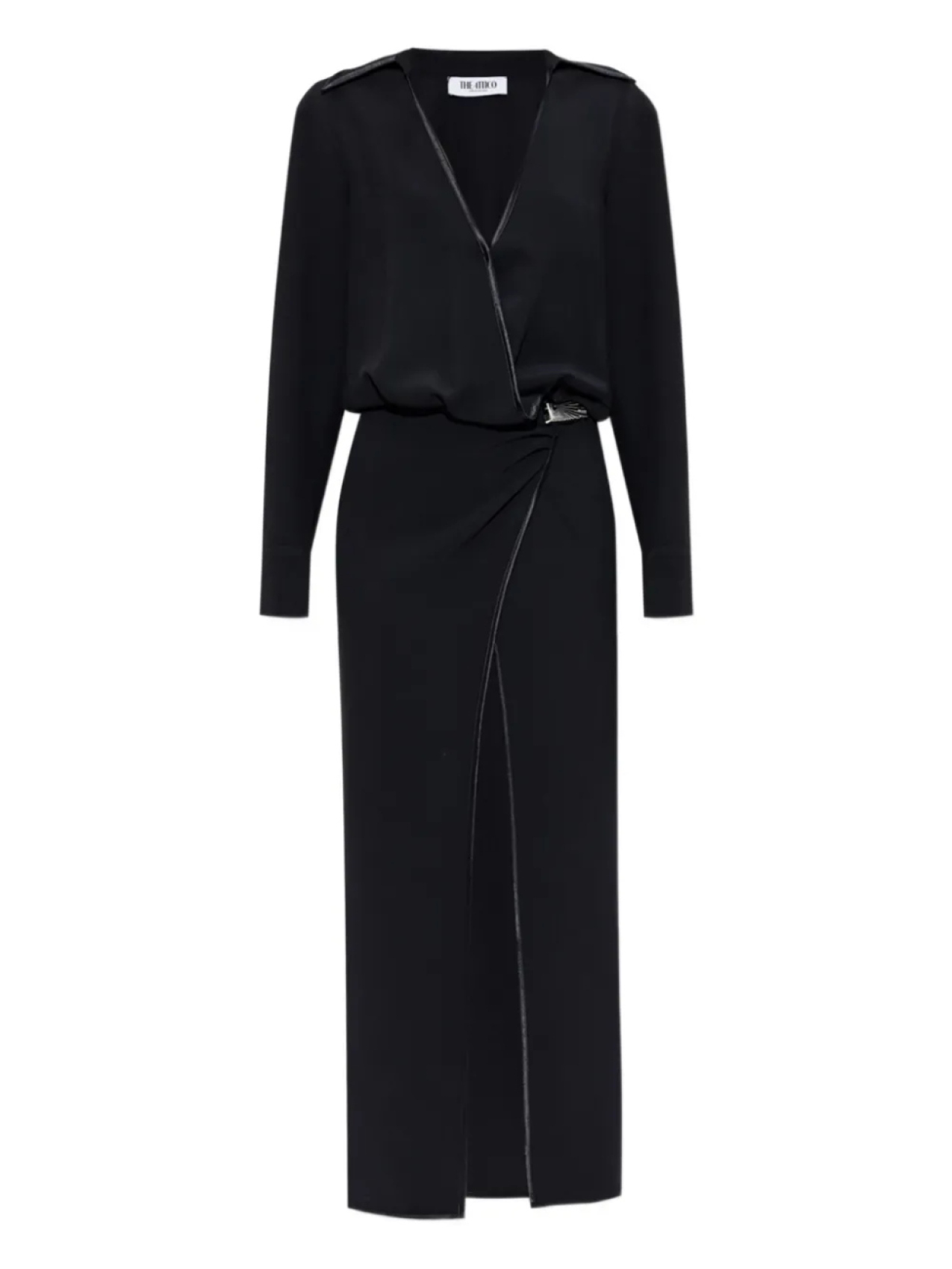 Платье Attico с запахом и разрезом спереди The Attico, черный
Платье Attico с запахом и разрезом спереди The Attico, черный