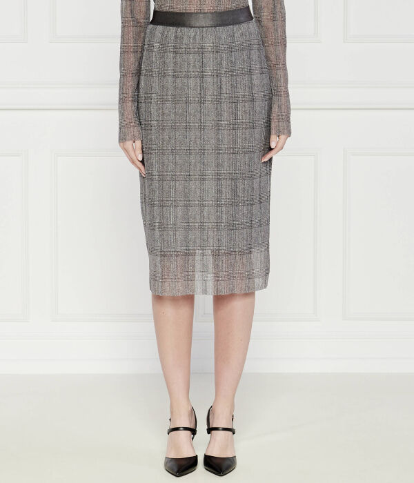 Юбка Boss миди полупрозрачная, серый 
Юбка Boss миди полупрозрачная, серый