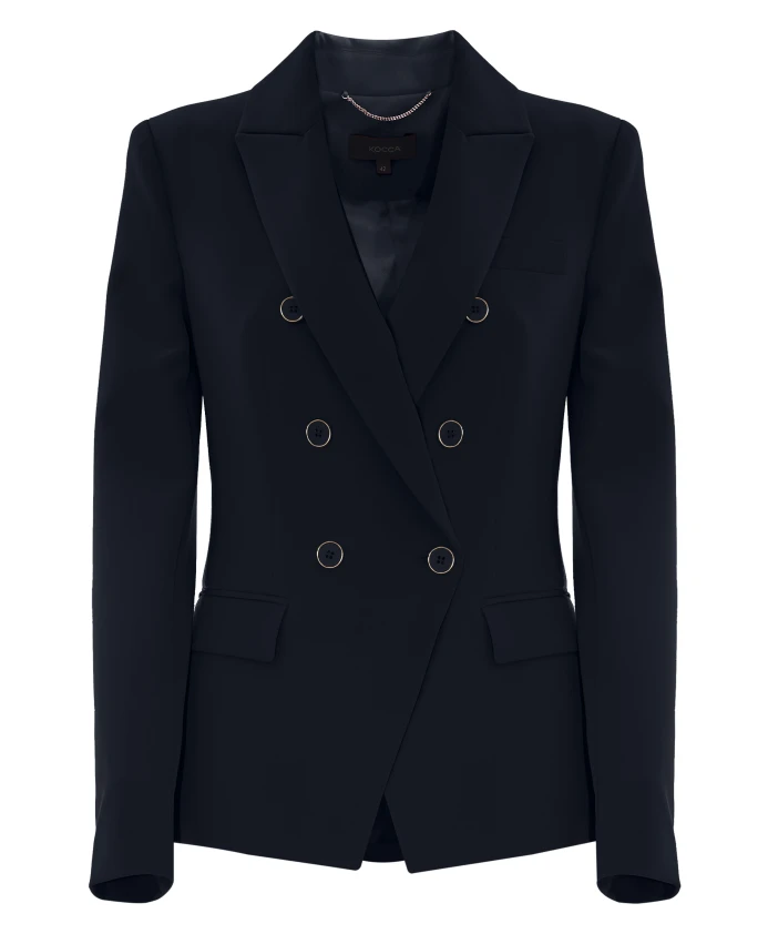 Двубортный пиджак с металлической отделкой Kocca, синий
Двубортный пиджак с металлической отделкой Kocca, синий