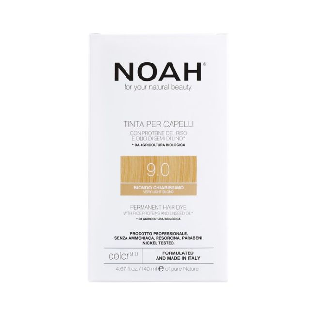Стойкая краска для волос Tinta per capelli. Noah, цвет 9.0 very light blond, 140 мл
Стойкая краска для волос Tinta per capelli. Noah, цвет 9.0 very light blond, 140 мл