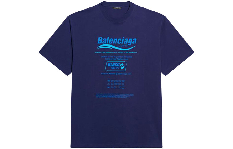 Футболка Balenciaga, темно-синий 
Футболка Balenciaga, темно-синий