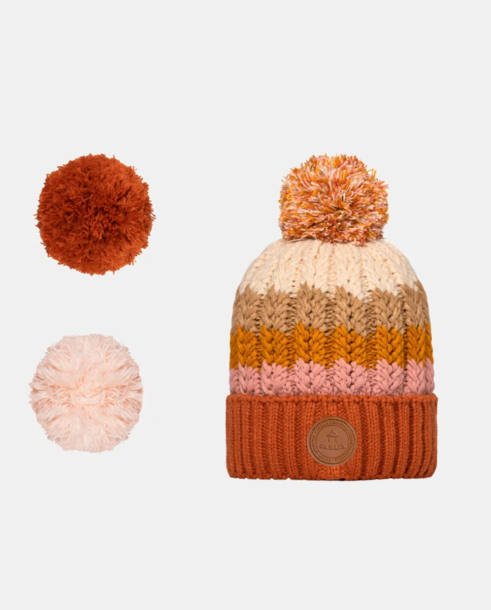 Вязаная разноцветная шапка с помпоном Cabaia, оранжевый
Вязаная разноцветная шапка с помпоном Cabaia, оранжевый