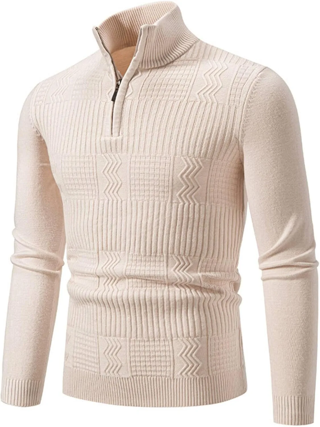 Мужской вязаный свитер с длинным рукавом и стойкой Envmb
Мужской вязаный свитер с длинным рукавом и стойкой Envmb