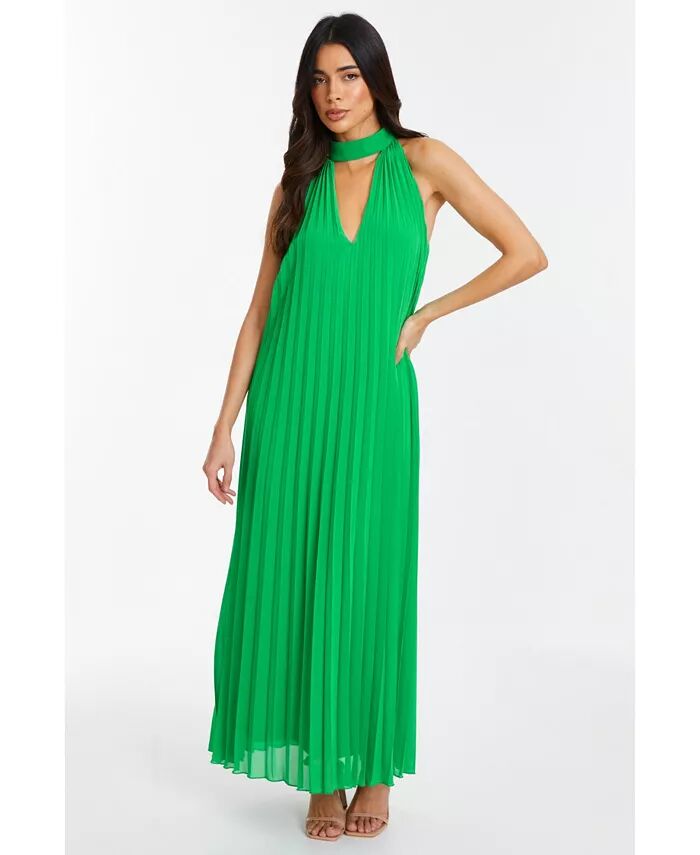 Женское шифоновое плиссированное платье миди с высоким воротом QUIZ, зеленый
Женское шифоновое плиссированное платье миди с высоким воротом QUIZ, зеленый