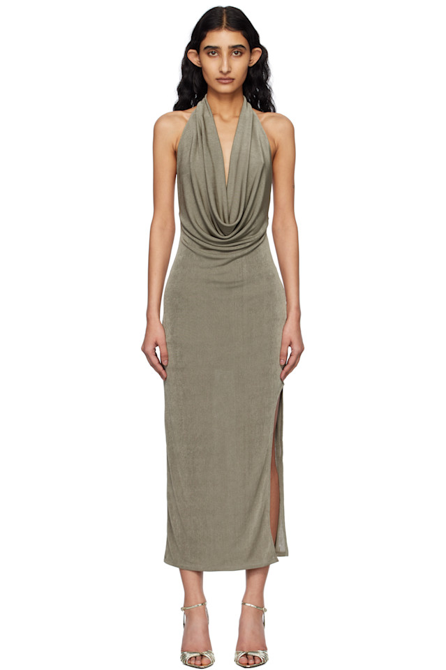 Макси-платье с драпировкой на шее Misbhv, серебряный
Макси-платье с драпировкой на шее Misbhv, серебряный