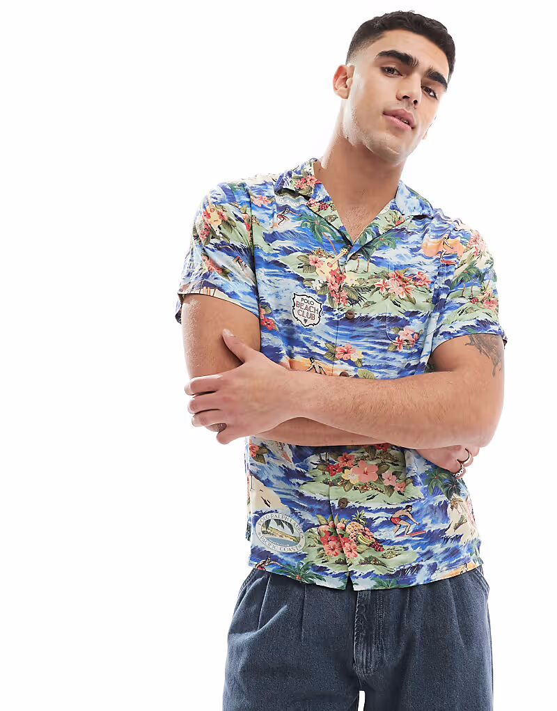 Polo Ralph Lauren рубашка из вискозы с коротким рукавом и воротником Revere, классическая посадка, многоцветная
Polo Ralph Lauren рубашка из вискозы с коротким рукавом и воротником Revere, классическая посадка, многоцветная